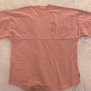 Disneyland Pink with Gold Glitter Letters Long-Sleeved T-shirt